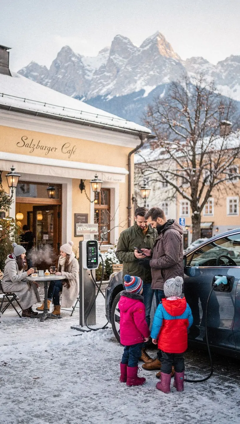 Eine Grafik, die den Ladevorgang eines Elektrofahrzeugs in nur 20 Minuten zeigt.