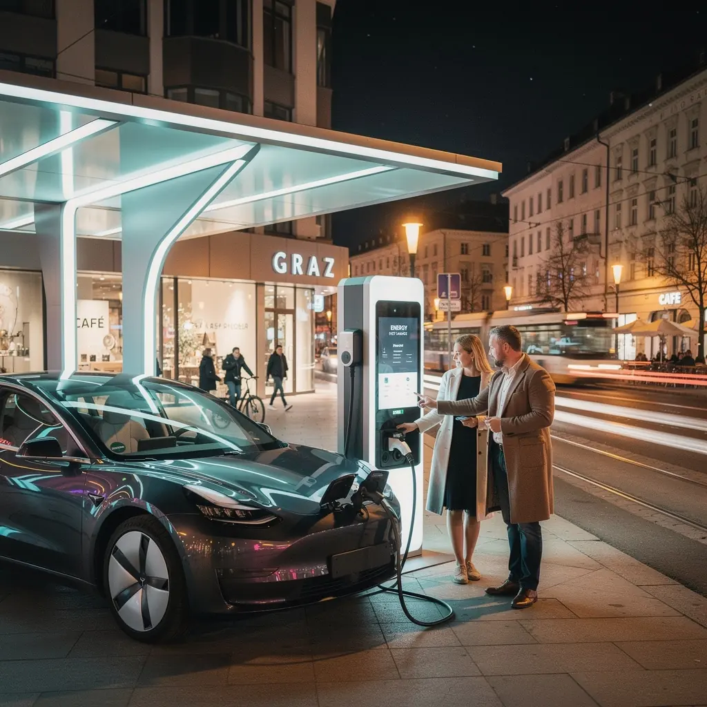 Eine Übersichtskarte, die die Standorte der Schnellladestationen in Österreich zeigt, um die Benutzerfreundlichkeit zu verdeutlichen.